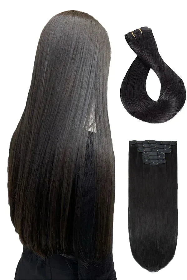 Straight- Seamless Clip in Hair Extensions