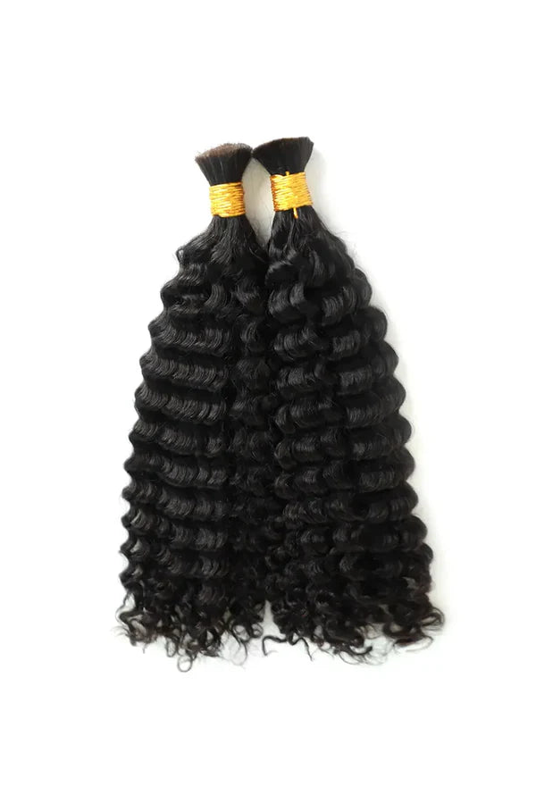 Double Drawn Burmese Curly Bulk Human Hair For Braiding