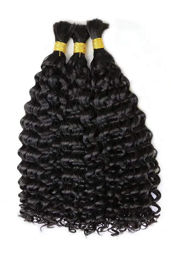 Double Drawn Spanish Curly Bulk Hair Extensions for Braiding
